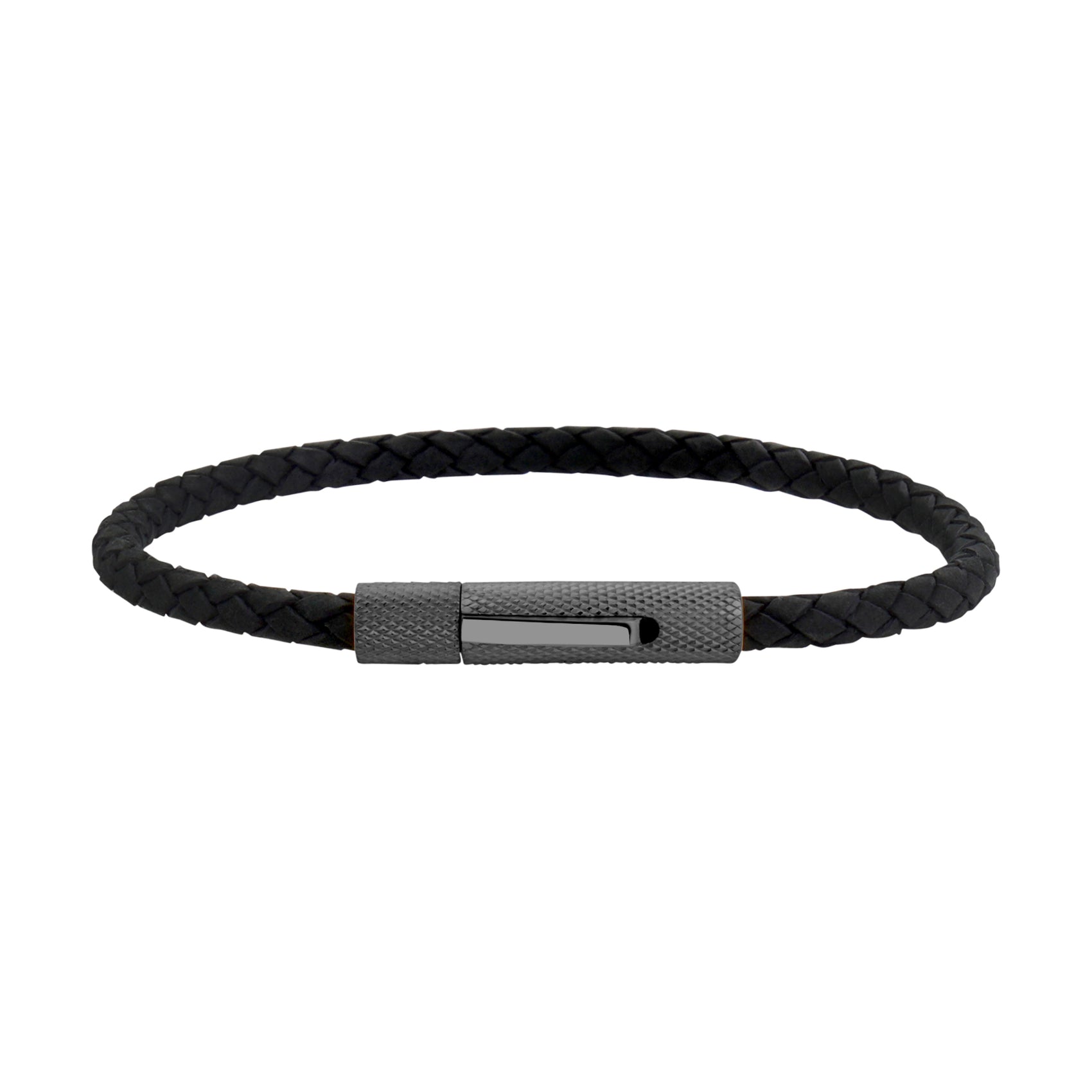 4mm Detailed Leather Bracelet - Mens Steel Leather Bracelets - The Steel Shop