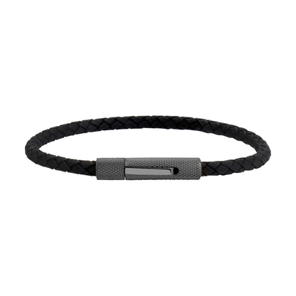 4mm Detailed Leather Bracelet - Mens Steel Leather Bracelets - The Steel Shop