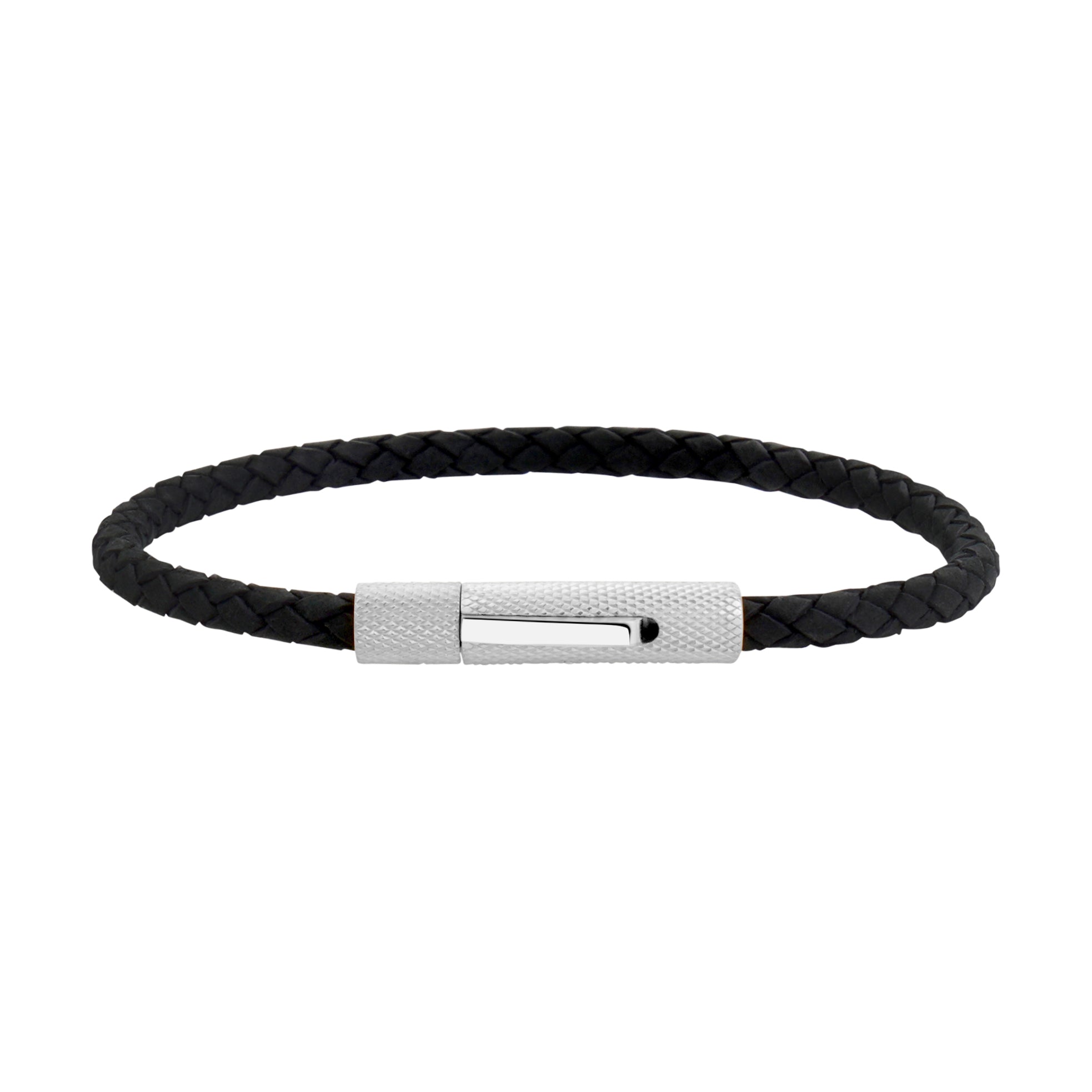 4mm Leather Bracelet with a Matte Stainless Steel Clasp – The