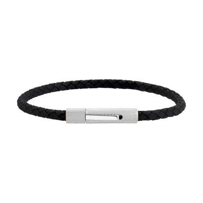 4mm Detailed Leather Bracelet - Mens Steel Leather Bracelets - The Steel Shop