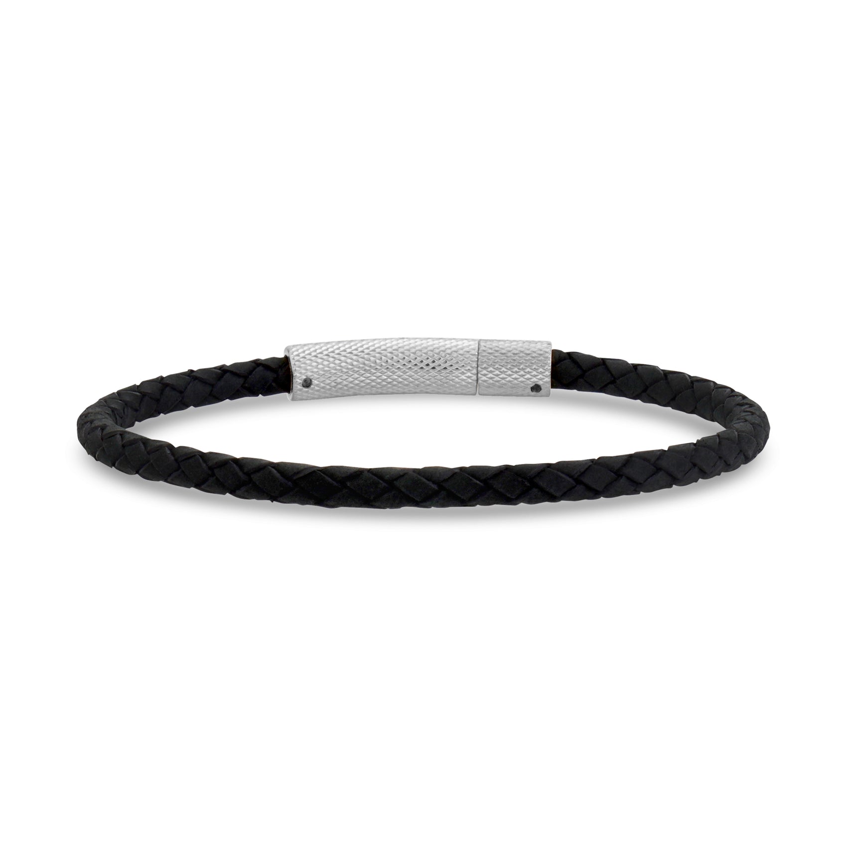 4mm Detailed Leather Bracelet - Mens Steel Leather Bracelets - The Steel Shop