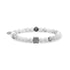 Personalized 6mm Matte White Howlite Square Cube Bead Engravable Bracelet