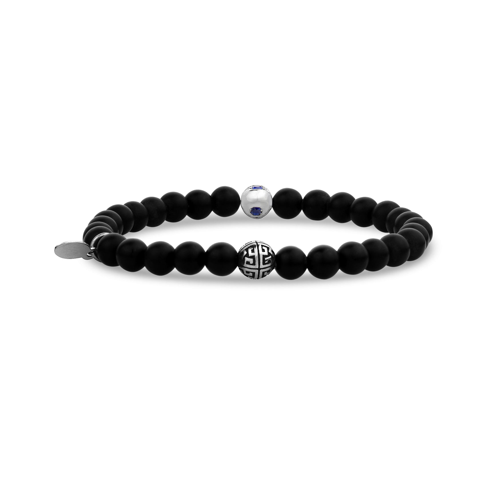 6mm Evil Eye Stone Bead Bracelet - Unisex Bead Bracelet - The Steel Shop