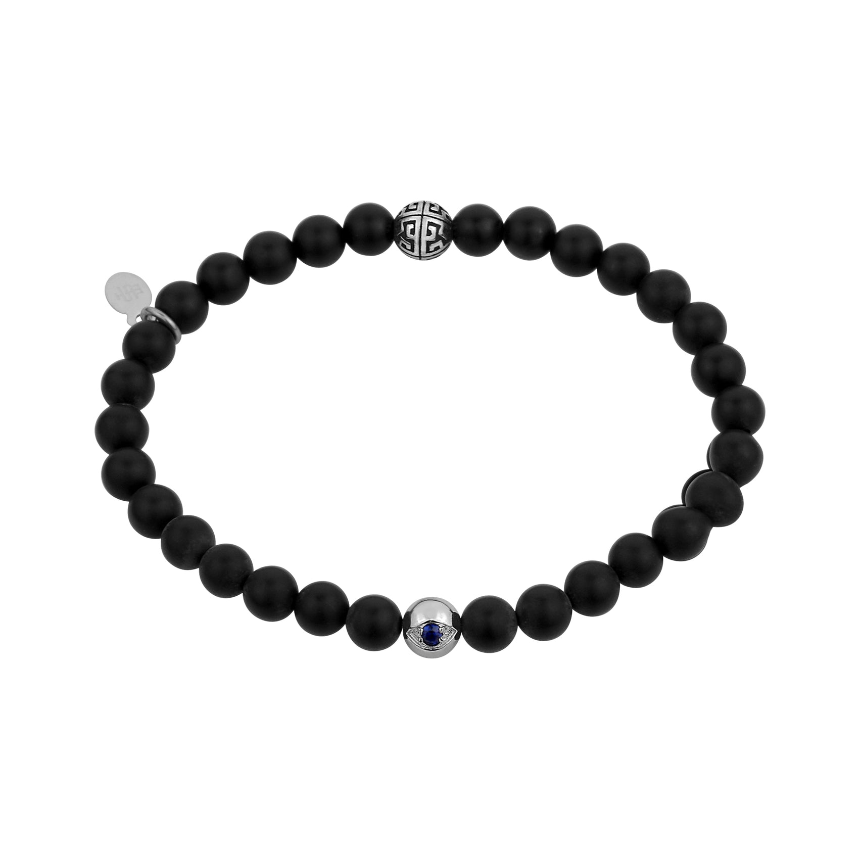 6mm Evil Eye Stone Bead Bracelet - Unisex Bead Bracelet - The Steel Shop