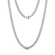 5mm matte stainless steel cuban link chain necklace