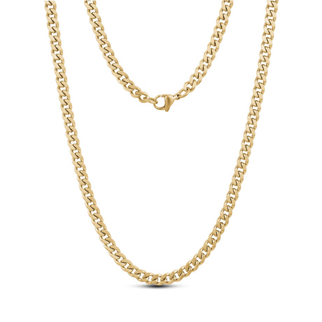 5mm matte gold cuban link chain necklace