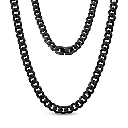 Detailed view of thick stainless steel Cuban link chain designed for everyday wear