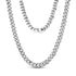 Close-up of 8mm stainless steel Cuban link chain for men with polished finish  