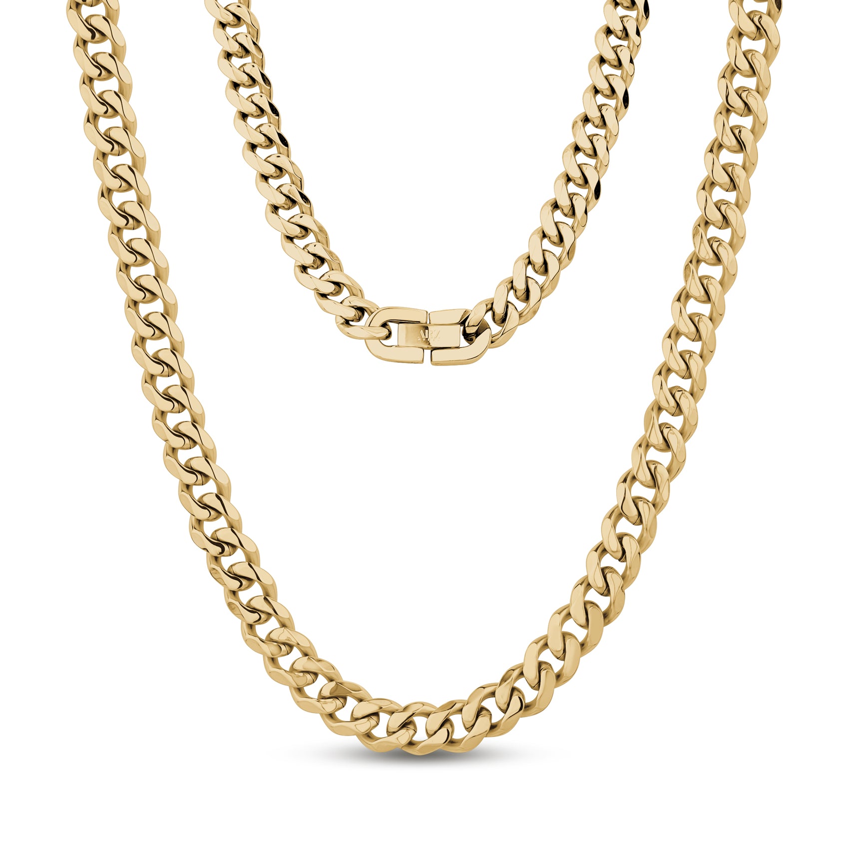 Men’s 8mm Cuban link necklace made from durable high-quality stainless steel  
