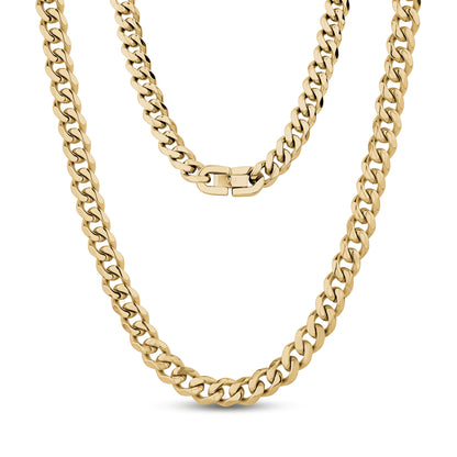 Men’s 8mm Cuban link necklace made from durable high-quality stainless steel  