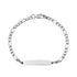Womens 4mm Stainless Steel Figaro Link Engravable ID Bracelet