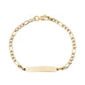 Womens 4mm Gold Figaro Link Engravable ID Bracelet