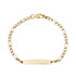 Womens 4mm Gold Figaro Link Engravable ID Bracelet
