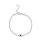 Minimal Womens Evil Eye Bracelet With Blue C.Z Stone