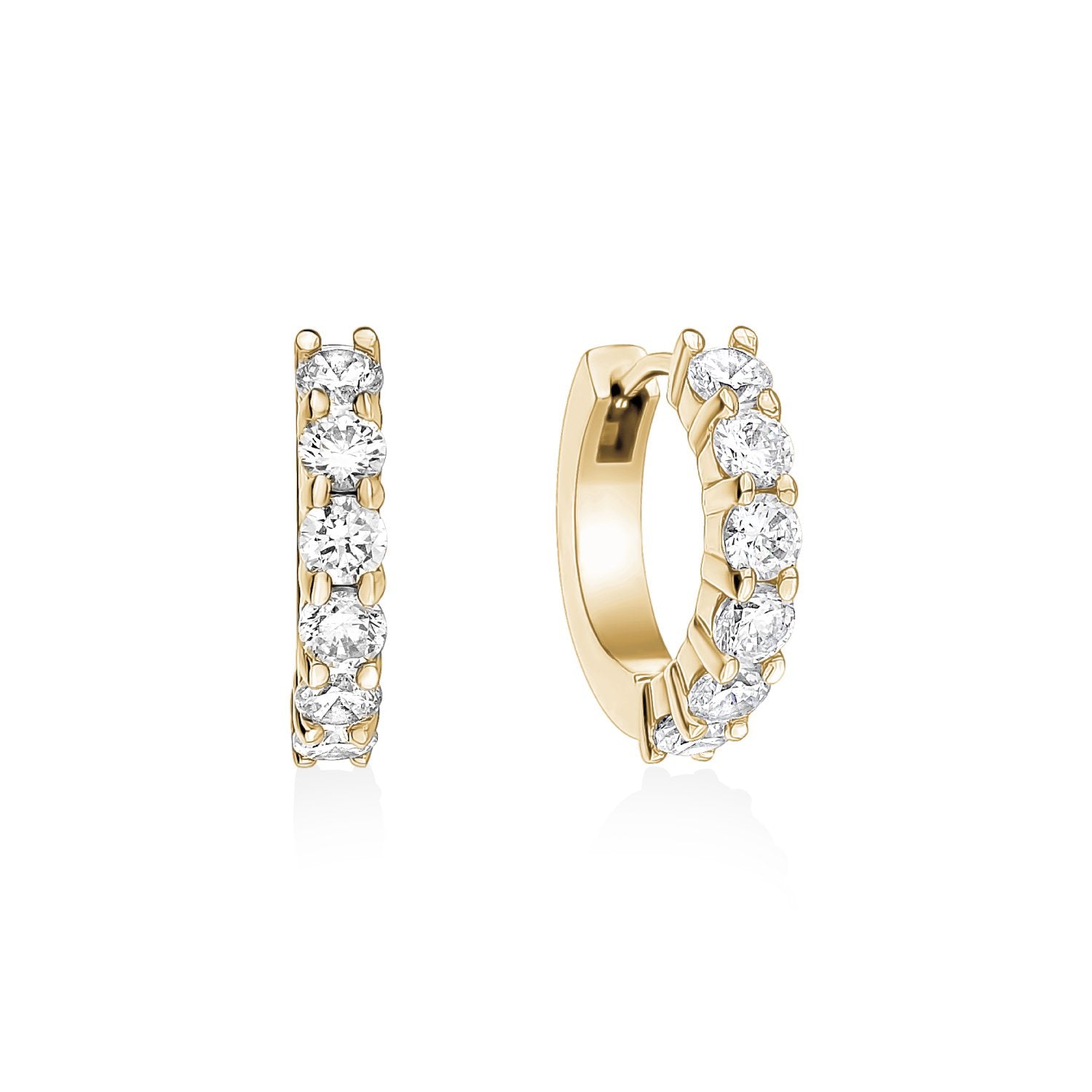 16mm Cubic Zircon Huggie Earrings - Earrings - The Steel Shop