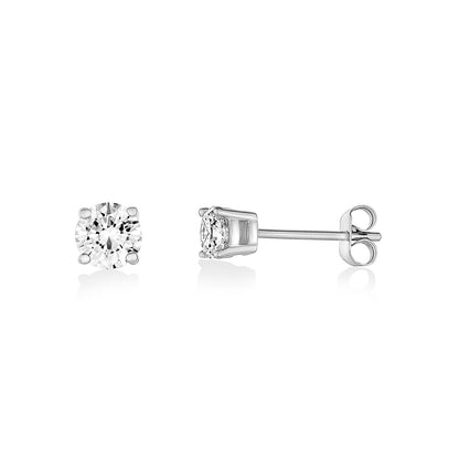 5mm Cubic Zircon Studs - Earrings - The Steel Shop