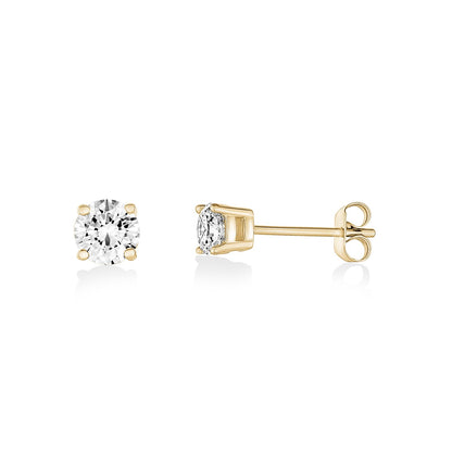 5mm Cubic Zircon Studs - Earrings - The Steel Shop