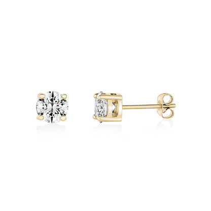 6.5mm Cubic Zircon Studs - Earrings - The Steel Shop
