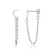 Crescent Moon + Chain Earrings - Earrings - The Steel Shop