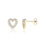 Earrings - Cubic Zircon Gold Heart Earrings