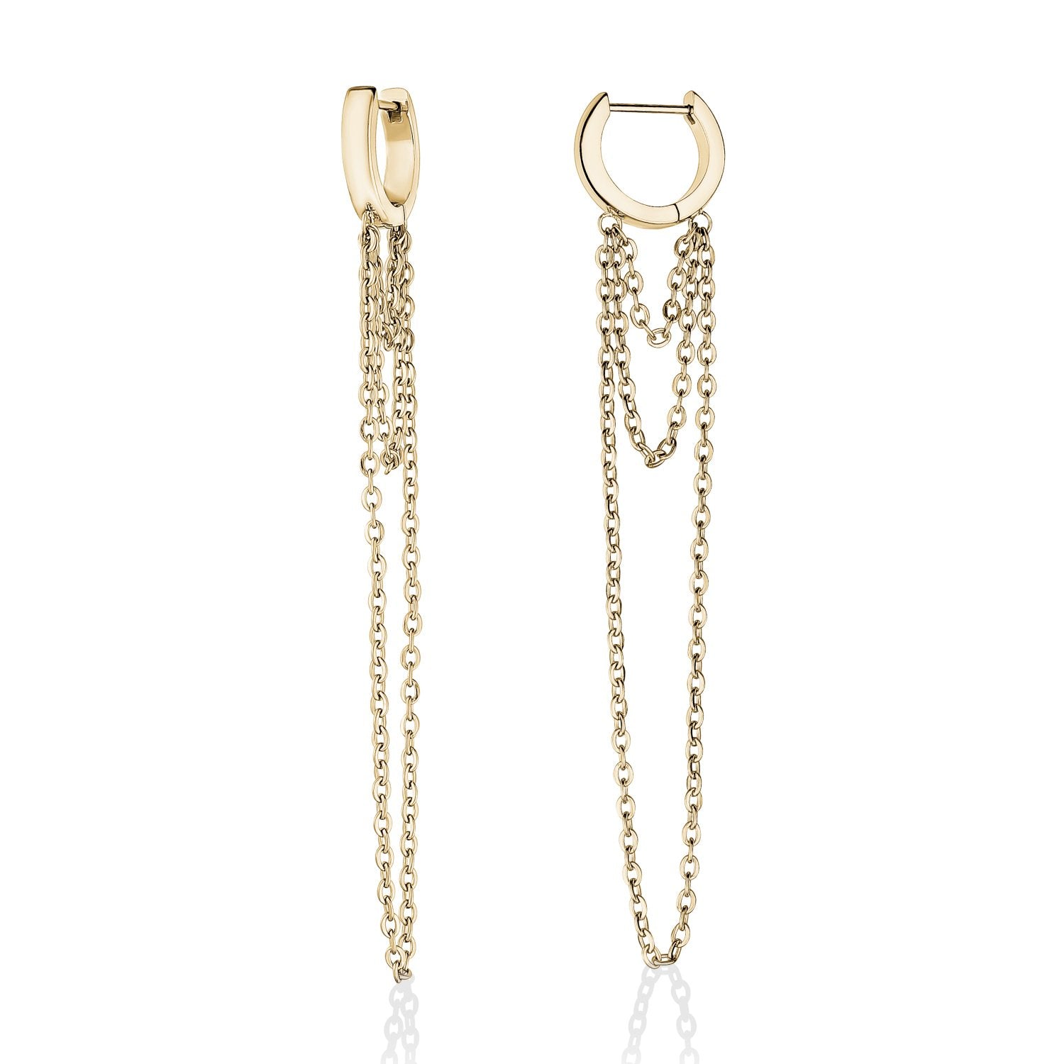 Multi Chain Huggie Earrings - Earrings - The Steel Shop