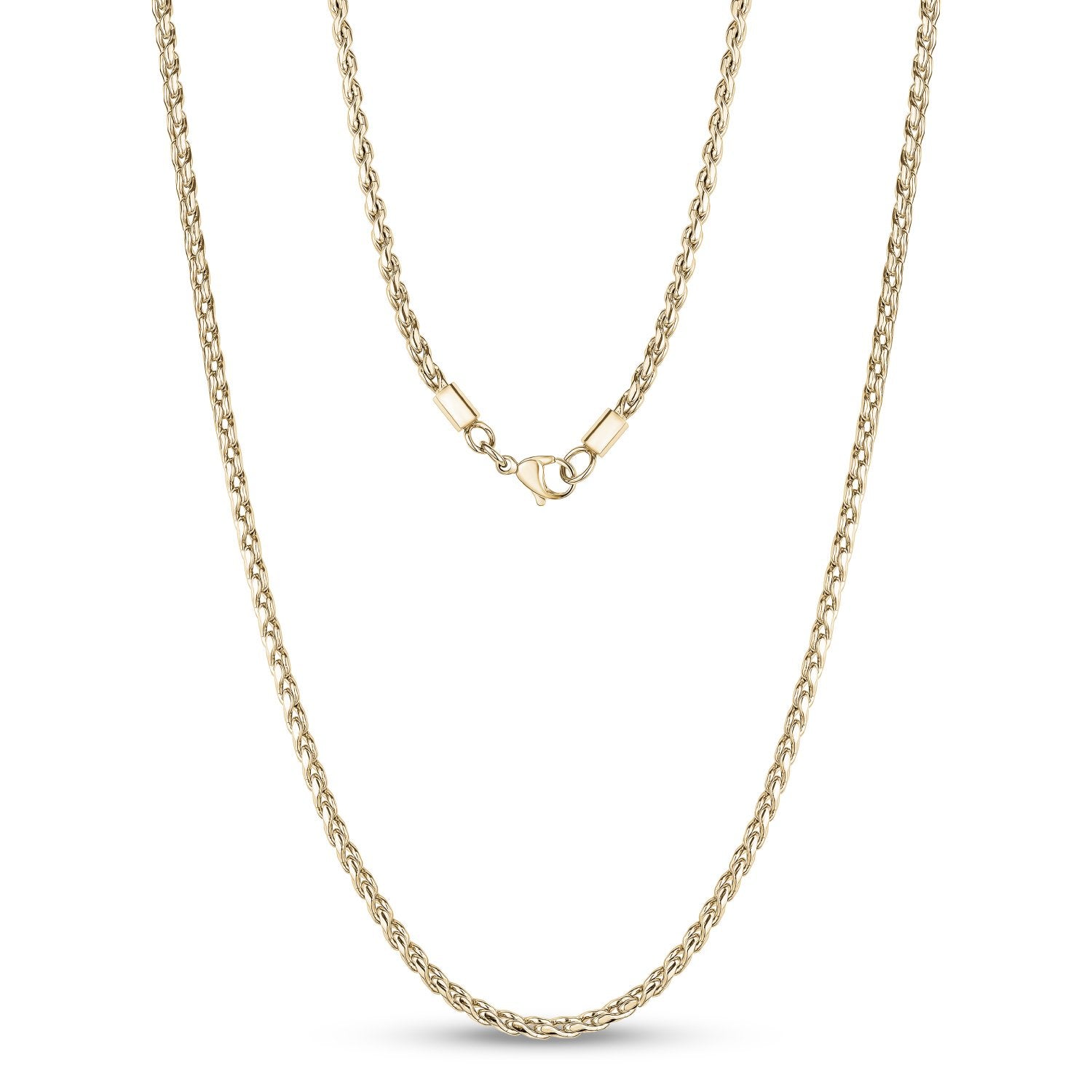 3mm Modern Serpentine Chain - Men Necklace - The Steel Shop