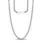 Close-up of 3mm thin stainless steel Franco link chain for men with polished finish  
