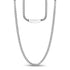Close-up of 3mm thin stainless steel Franco link chain for men with polished finish  