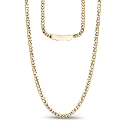 Men’s slim 3mm Franco link chain crafted from premium stainless steel, ideal for everyday wear  