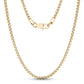 Men Necklace - 4mm Round Box Link Gold Steel Chain Necklace