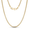 Men Necklace - 4mm Round Box Link Gold Steel Chain Necklace