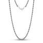 Men Necklace - 4mm Twist Rope Steel Chain Necklace