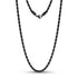 Men Necklace - 4mm Black Twist Rope Steel Chain Necklace