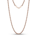 Men Necklace - 4mm Rose Gold Twist Rope Steel Chain Necklace