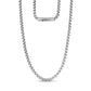 Men Necklace - 5mm Round Box Link Stainless Steel Chain