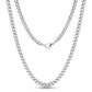 Close-up of 5mm stainless steel Cuban link chain necklace with polished finish  