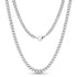 Close-up of 5mm stainless steel Cuban link chain necklace with polished finish  