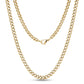 Sleek 5mm Cuban link chain necklace in high-quality stainless steel displayed flat  