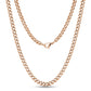Stainless steel 5mm Cuban link chain with smooth interlocking links shown in detail