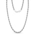 Close-up of a 6mm stainless steel rope chain necklace with a twisted design for men  