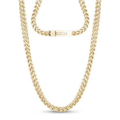 Men's 6mm gold-tone stainless steel Franco link chain, sleek and masculine design  