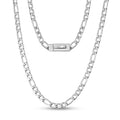Men Necklace - 7mm Figaro Link Engravable Chain