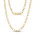 Men Necklace - 7mm Gold Figaro Link Engravable Chain