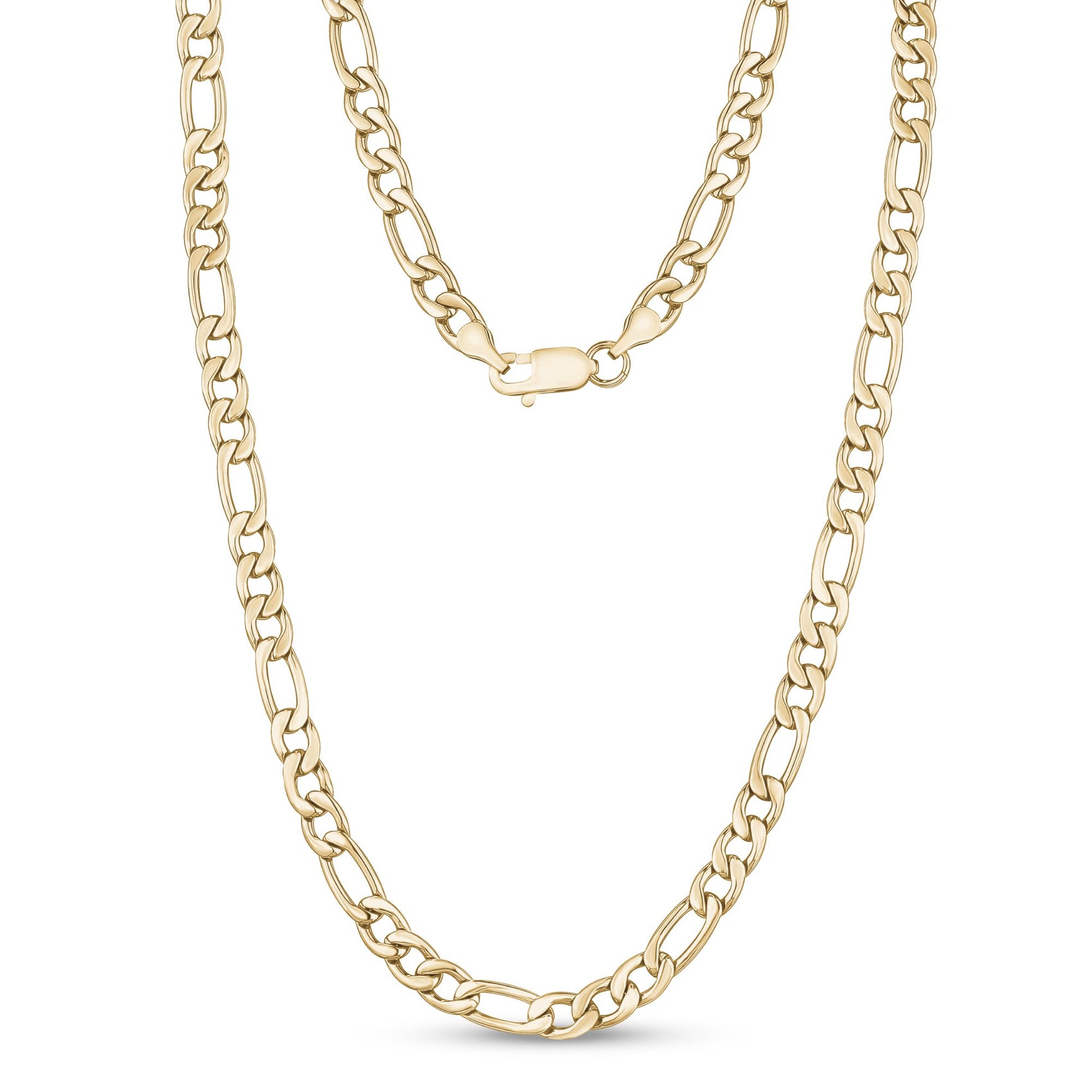Matte stainless steel dog tag pendant paired with Figaro link chain necklace  
