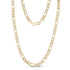Matte stainless steel dog tag pendant paired with Figaro link chain necklace  
