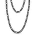 Detailed view of high-quality stainless steel links on 7mm Figaro chain necklace  