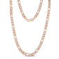 7mm Figaro link chain necklace arranged in a circle, highlighting chain texture  