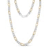 Unisex stainless steel Figaro necklace worn on a mannequin bust, showcasing classic design  