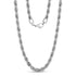 Close-up of a sturdy 8mm stainless steel rope chain necklace for men, highlighting its twisted link design  
