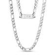 Men Necklace - 9mm Stainless Steel Figaro Link Engravable Chain